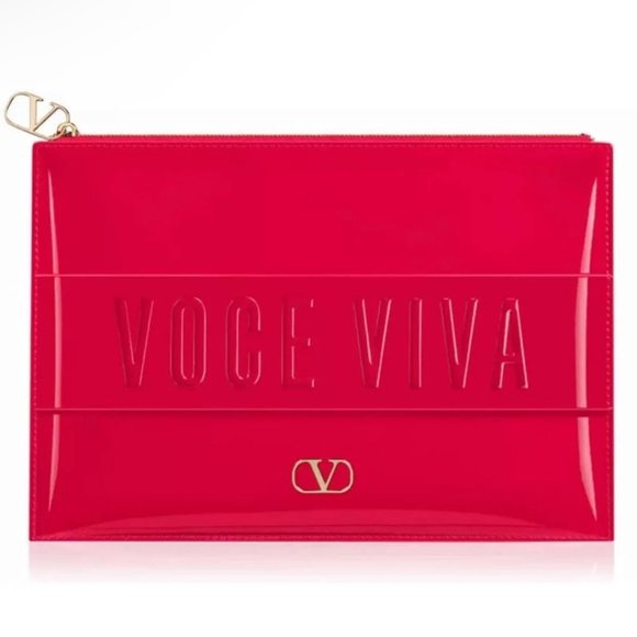 Valentino Volce Viva Patent Leather Clutch Brand New 100% Authentic - Picture 2 of 3